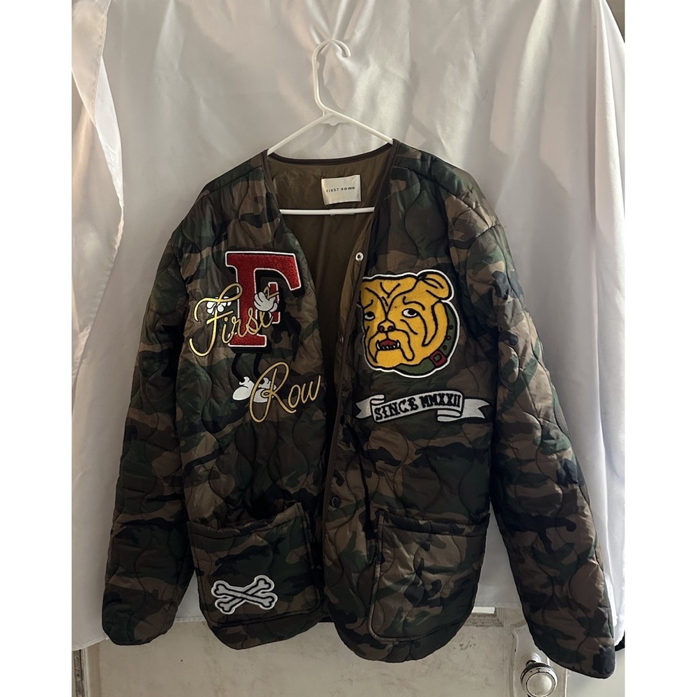 First Row Puffer Jacket Large Cool Artistry On Jacket